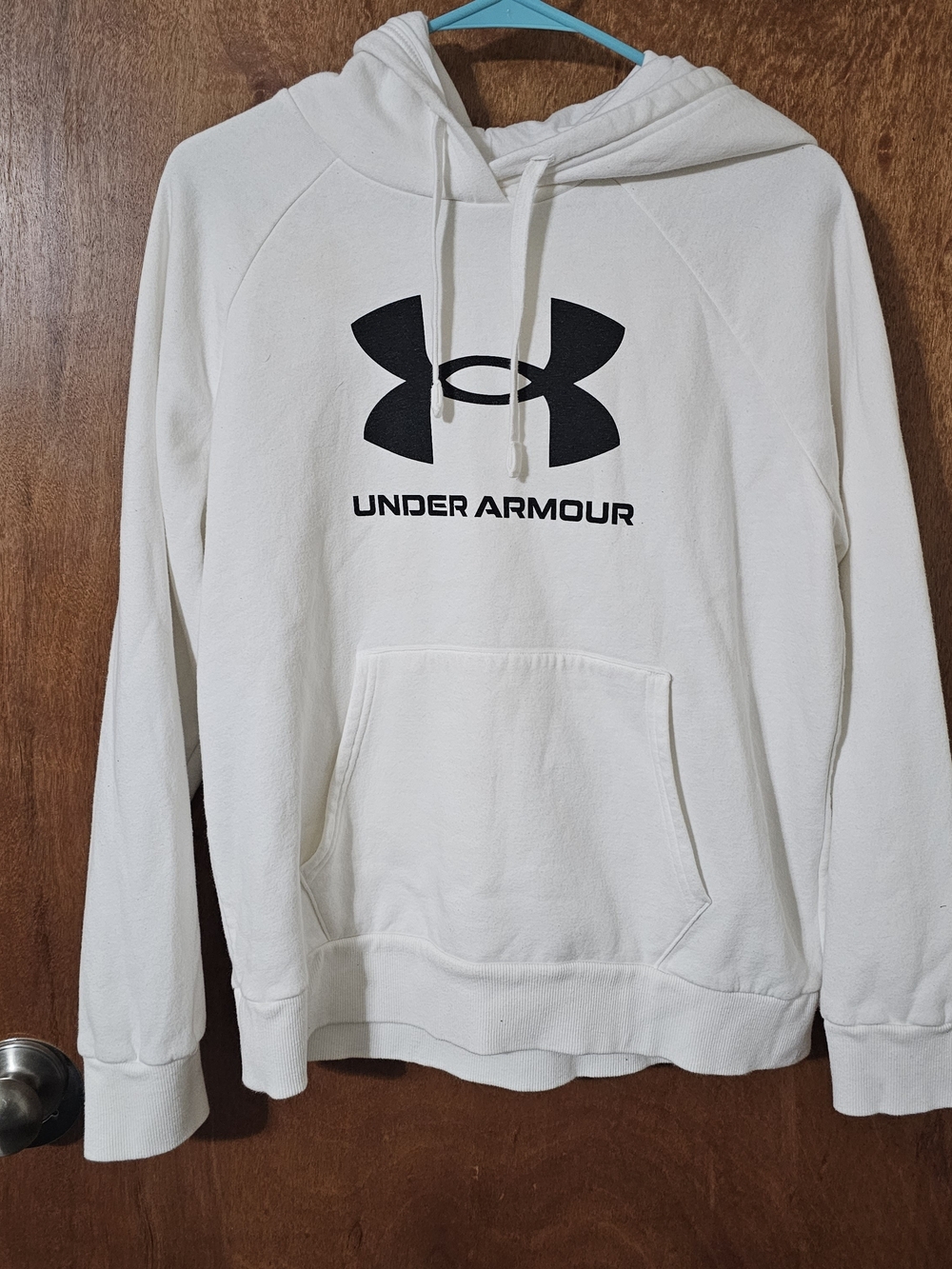 Under Armour White Hoodie with Black Logo